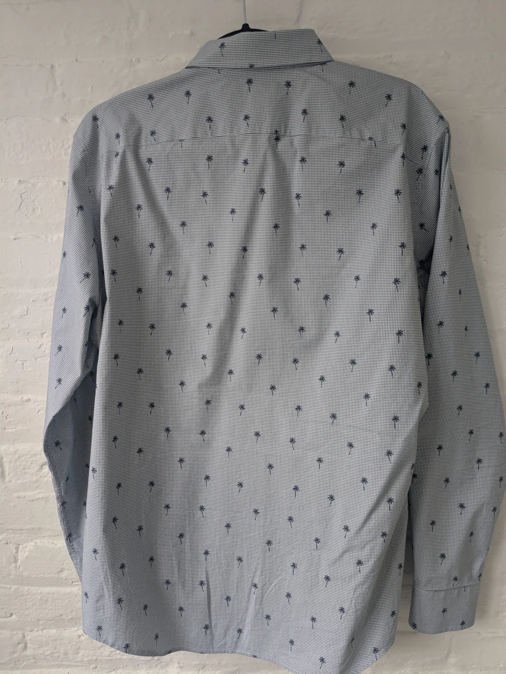 Banana Republic Light Blue Palm-Print Men's Button-Up Shirt